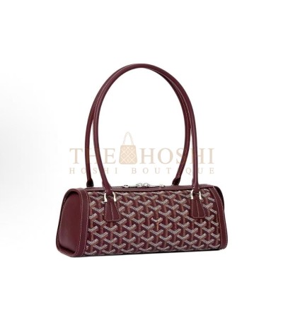 GOYARD COLLECTION BURGUNDY CANVAS LEATHER SHOULDER BAG 30*10.5*12CM MASTER QUALITY