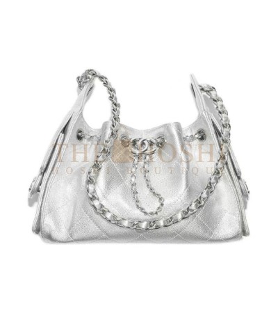 CHANEL 25BAG 26C MINI HANDBAG GRAINED CALFSKIN SILVER (22*12.5*20CM) MASTER QUALITY